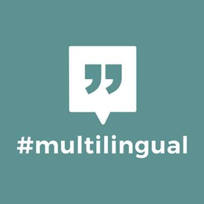 Le logo dl concurs d'idees söl plurilinguism "Da n lingaz al ater zënza fadia".
