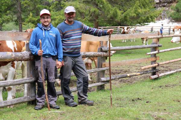 Manuel Ploner y Karl Terrabona, iniann da d’aisciöda famëis tla Val dai Tamersc. (© Pablo Palfrader)
