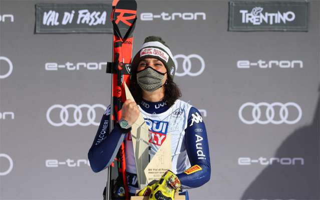 Federica Brignone venc l SuperG de Copa del Mond en domenia ai 28 de firé su La VolatA sun Sèn Pelegrin. 
