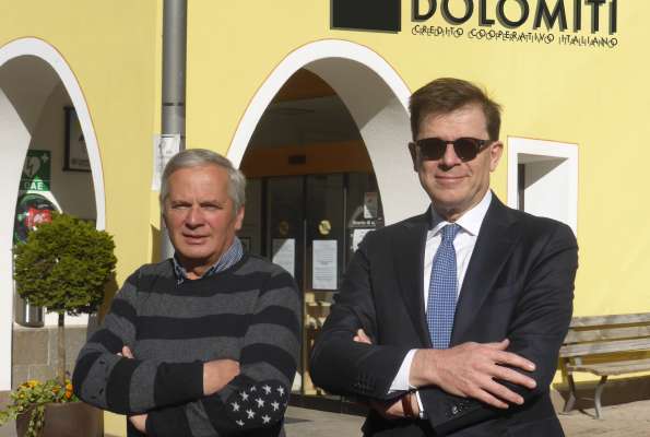 L president de la Cassa Rurala Dolomites Carlo Vadagnini e l diretor Ruggero Lucin. 
