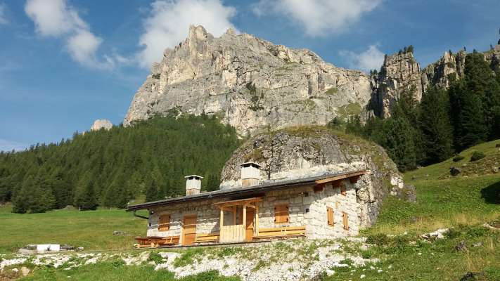 El caśon de Rozes, de ra Regoles d’Anpezo, un de i luoghe de ra val che s’à vedù pi otes co ra fiction “A un passo dal cielo”.

