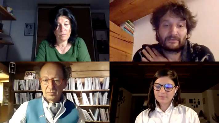 La scontrèda online con Valeria Pallotta, Guido Trevisan, Michil Costa e Marti Cigolla. 
