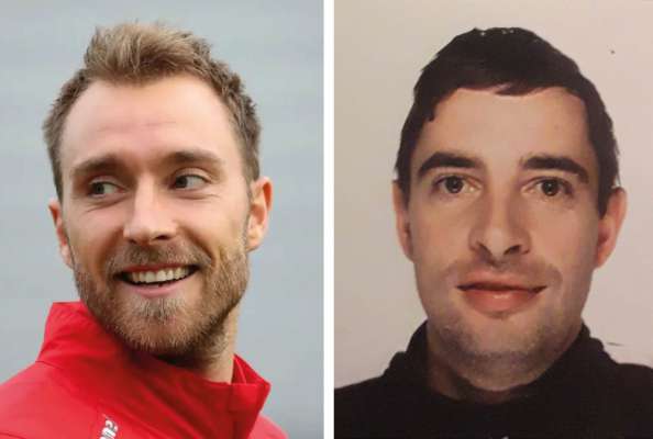 Le sogadú dla Danimarca Christian Eriksen y l’insegnant de sport Davide Moling. Liá da na medema esperiënza.
