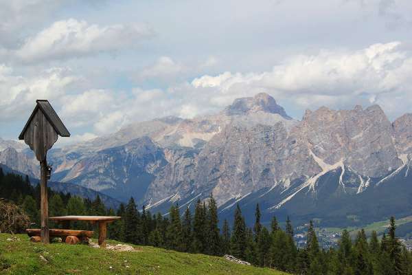 Su ra monte de Federa se pó ruà co ‘l automobile, par duto el mes de luio; dapò i sara anche chera strada, canche ‘l é pi reśiro de foreste.
