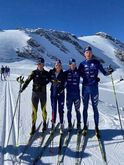 I atlec del paslonch da Moena Simone Mastrobattista, Caterina Ganz, Giovanni Ticcò e Alessandro Chiocchetti.
