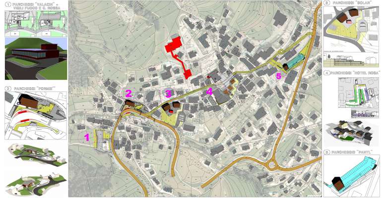 L masterplan del paisc de Vich con i 5 projec luré fora dai architec Ghetta e Tamion.
