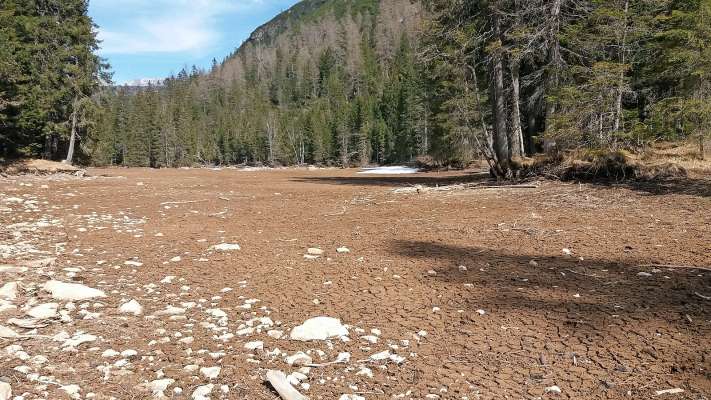 El Lago Negro in Anpezo, ves Sorabances, sto an 'l é un pantan seco.
