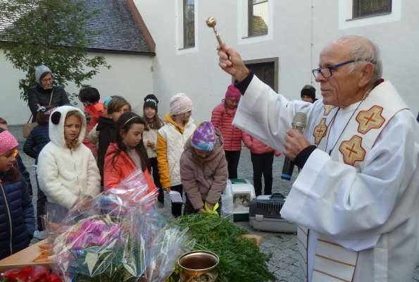 Siur Andreas á benedí i mituns, i tiers, i früc y les plantes.
