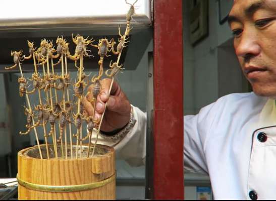 Te la WangFuJing de Pechin se magna cheifres che dant vegn rostii e do chec su la gradela.
