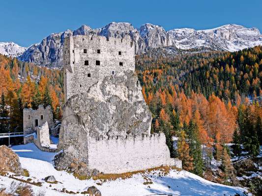 Ciastel co la pruma nei.
