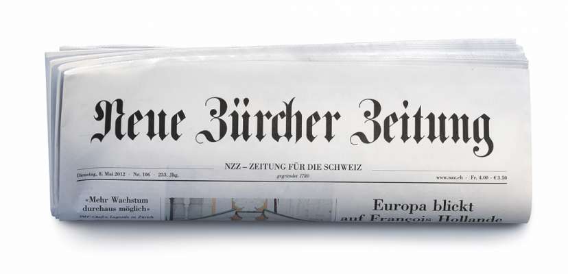 La Neue Züricher Zeitung vën stampeda te ades cëntmile copies al di.
