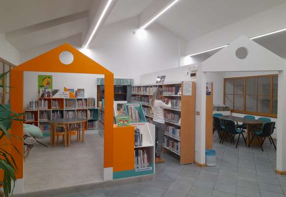 L partiment per tosac de la Biblioteca del Comun de Sèn Jan.
