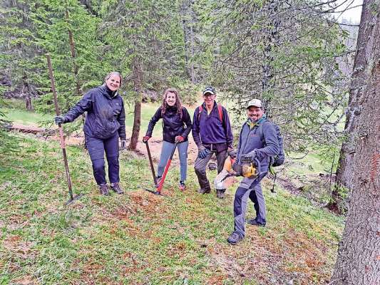 Vorentie de el Cai de Anpezo a ‘l laoro, da netà fora un troi, de ousciuda.
