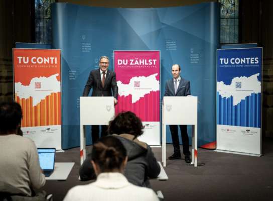 Tratan la presentaziun di dac. (Foto: ©Fabio Brucculeri)
