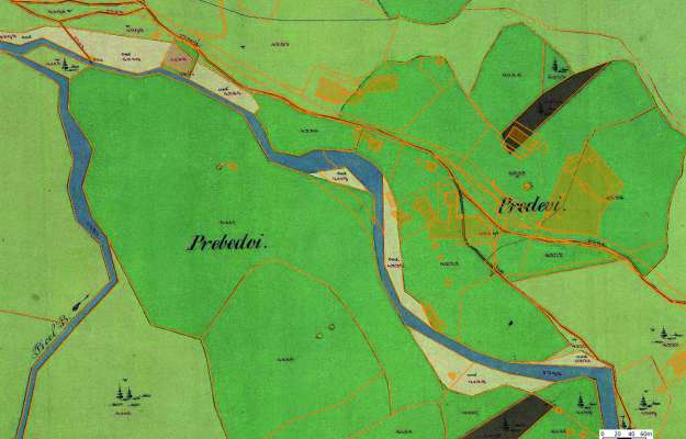 Mapa catastala cun l’inon "Predevi" sön la man dërta. (Foto: GeobrowserMaps dla Provinzia)
