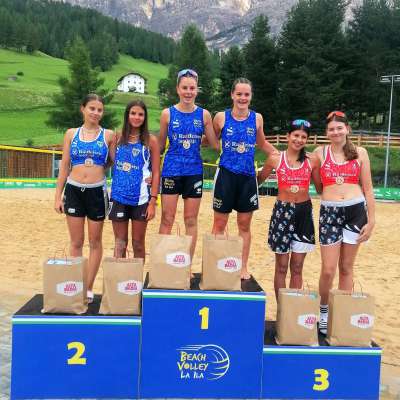 Le podest dla categoria U16 cun Sofia Rudiferia y Lena Irsara al 1. post. foto:USLI
