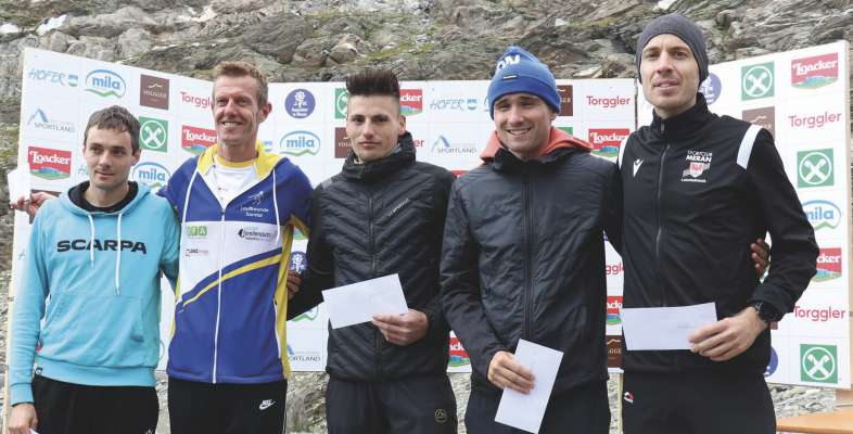 I plu asvelc di ëi pra la Stettiner Cup: Lukas Gasser, cuarto, Andreas Innerebner, segondo, Armin Larch, prim, l atlet de Gherdëina Samuel Demetz, terzo, y Luca Boninsegna, cuinto. (Foto: Sportissimus)
