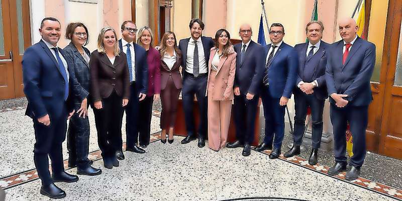 La nuova jonta regionala col neo governator Alberto Stefani.
