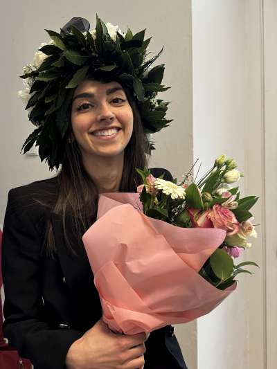 Alessia Cemin l d&igrave; la laurea.
