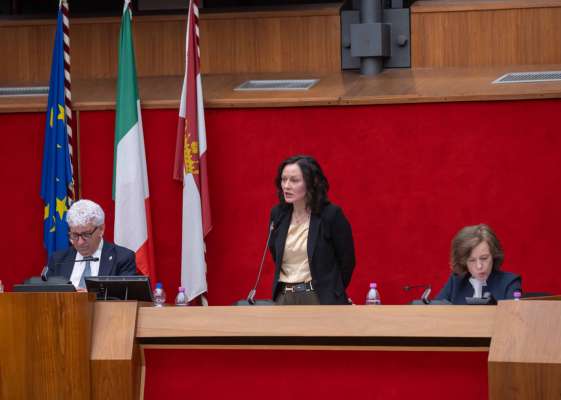L president del Consei provinzi&egrave;l Soini, la presidenta de l'Autorit&agrave; Vasselai e la comembra mochena Pallaoro.
